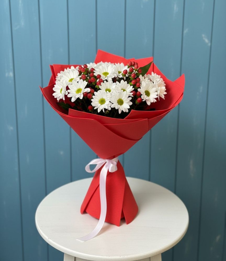 Букет цветов из: Хризантемы в Синих Липягах