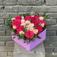 Цветочная композиция из Розы в коробке в Синих Липягах