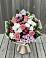 Букет цветов из: Альстромерии, Гвоздики, Розы и Хризантемы в Синих Липягах