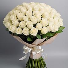 Букет 101 беля роза Белоснежка в Синих Липягах