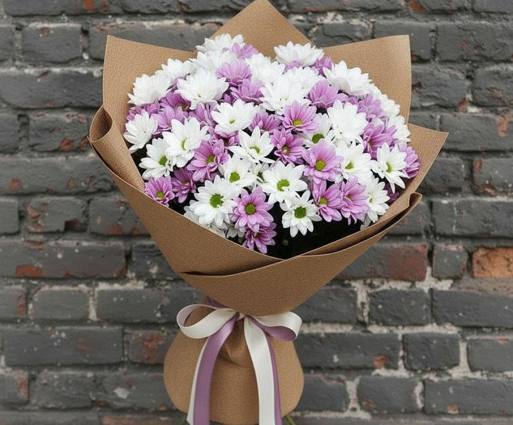 Букет цветов из: Хризантемы в Синих Липягах