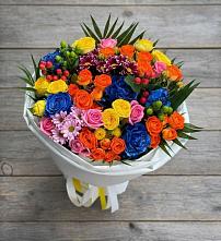 Букет цветов из:  Розы и Хризантемы в Синих Липягах