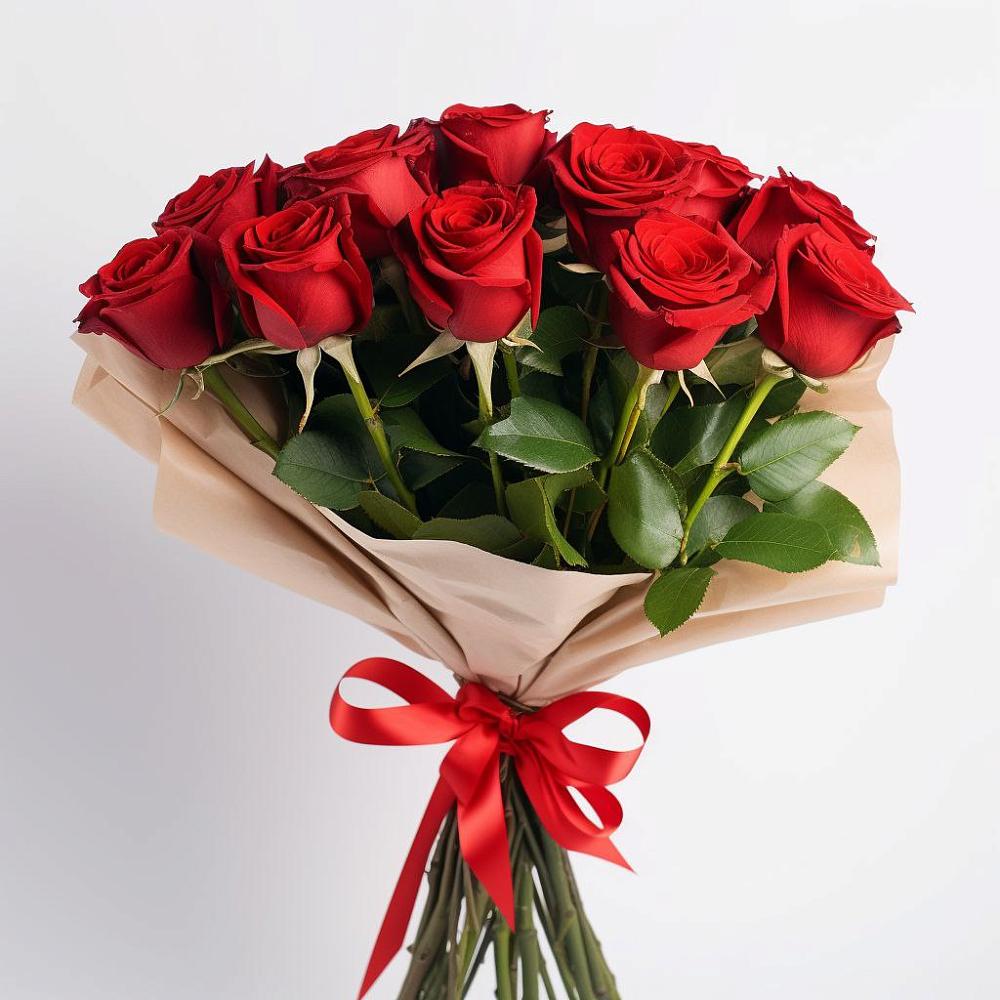 Букет 11 Красных роз Эдлесс Лав в Синих Липягах