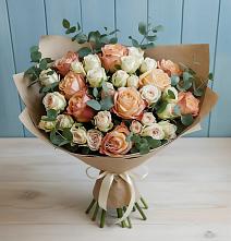 Букет цветов из:  Альстромерии и Розы #REPLACE_PRED# Синих Липягах